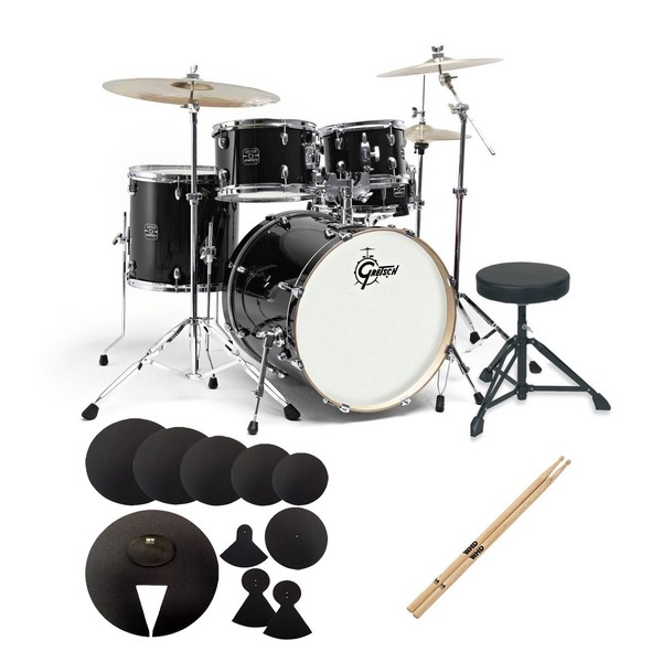 Gretsch Energy 20" Drum Kit Starter Pack w/Pads and Sticks, Black