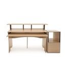 3 Tier Pro Audio Studio Desk + Rack Cabinet, Wood