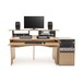 3 Tier Pro Audio Studio Desk + Rack Cabinet, Wood - Full Bundle