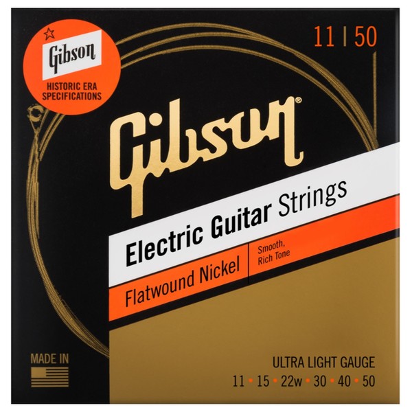 Gibson Flatwound Ultra-Light Electric Guitar Strings, 11-50 - Main