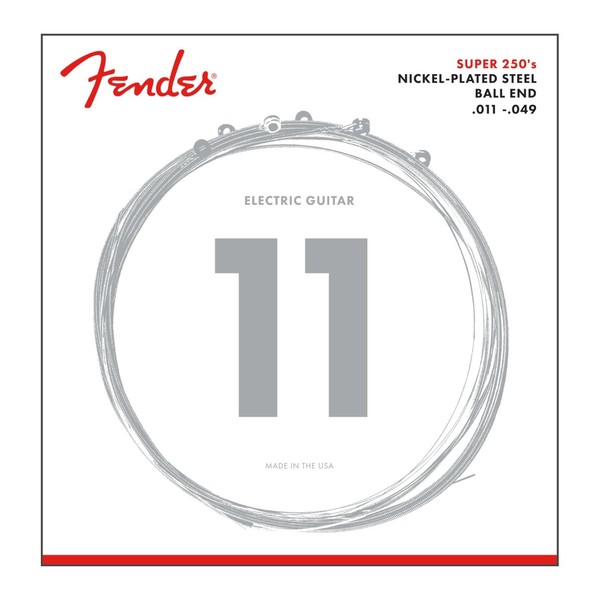 Fender Super 250M NPS Ball End Guitar Strings, 11-49 - Front View
