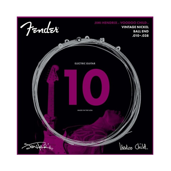 Fender Hendrix Voodoo Child Ball End Nickel Guitar Strings, 10-38 - Front View