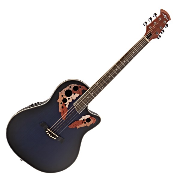 Deluxe Roundback Electro Acoustic Guitar by Gear4music, Blue