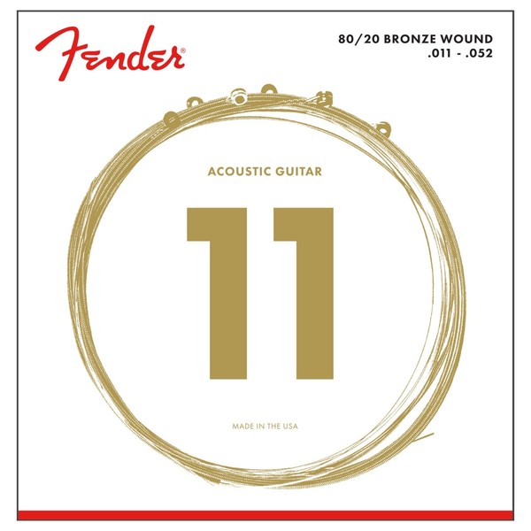 Fender 80/20 70CL Bronze Ball End Acoustic Strings, 11-52 - Main