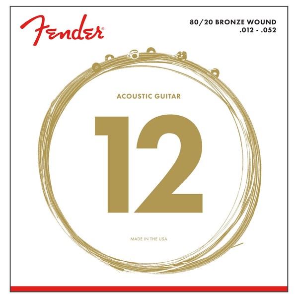 Fender 80/20 70L Bronze Ball End Acoustic Strings, 12-52 - Main