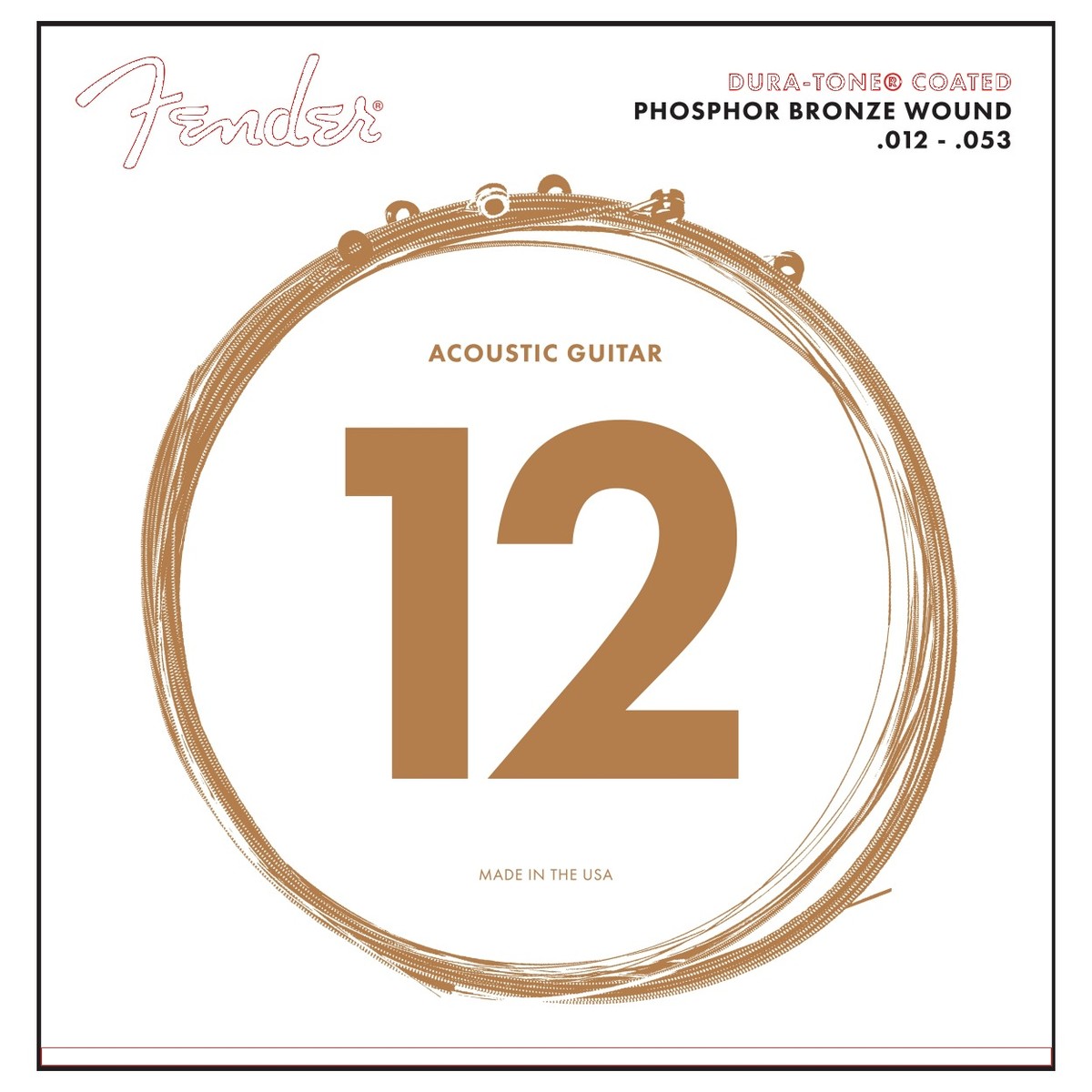 Fender 860L Phosphorbronze Dura Tone belagte Akustiske Strenge 12 53 Fender 860L Phosphorbronze Dura Tone belagte Akustiske Strenge 12 53