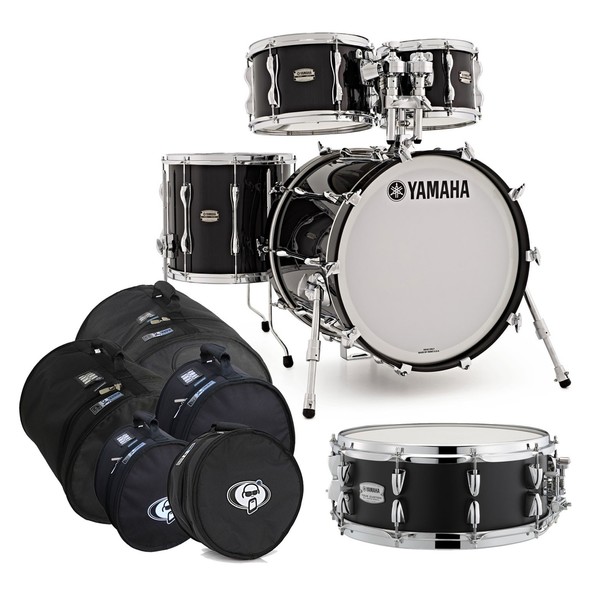 Yamaha Recording Custom 5pc Shell Pack, Solid Black w/Bag Set