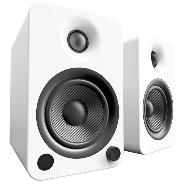 Kanto YU4 Powered Bookshelf Speakers, Matte White - Main