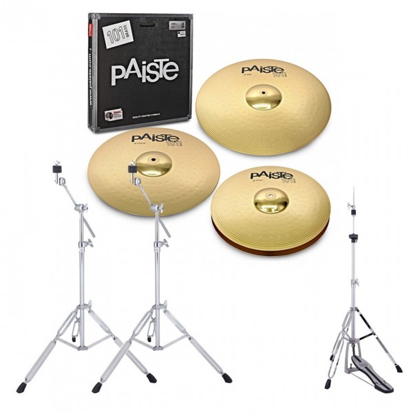 Paiste 101 Universal Brass Cymbal Pack with Stands