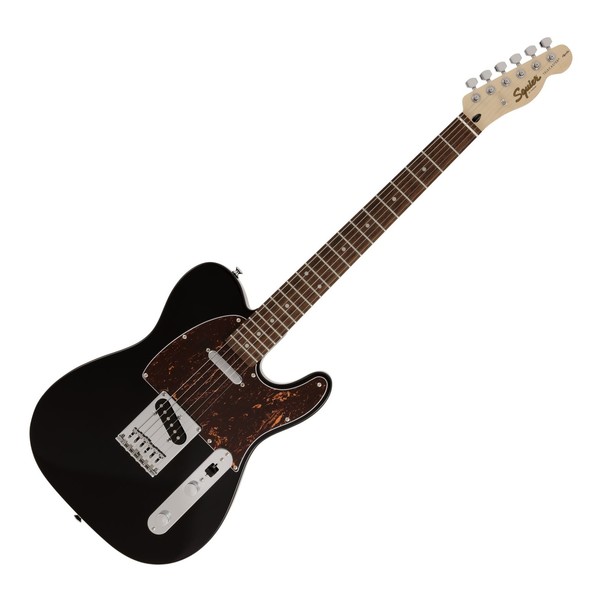 Squier FSR Affinity Telecaster LRL, Black w/ Tortoise Shell Pickguard - front