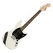 Squier FSR Bullet Competition Mustang HH LRL, White w/ Black Stripes - front