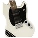 Squier FSR Bullet Competition Mustang HH LRL, White w/ Black Stripes - hardware