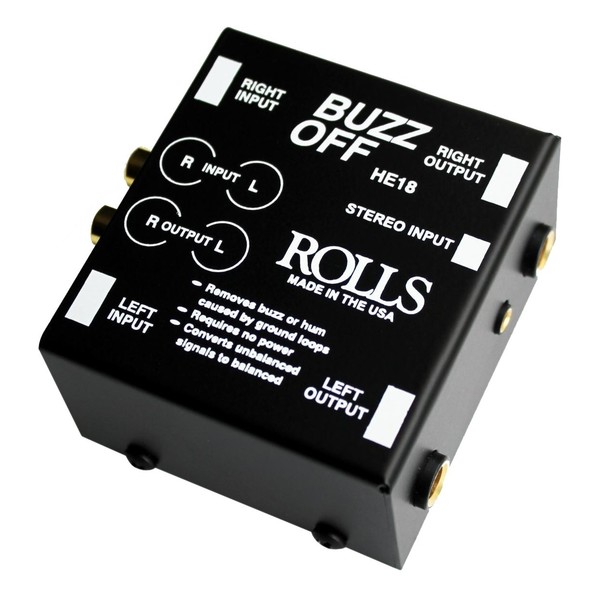 Rolls HE18 Buzz-Off Hum Eliminator - Angled