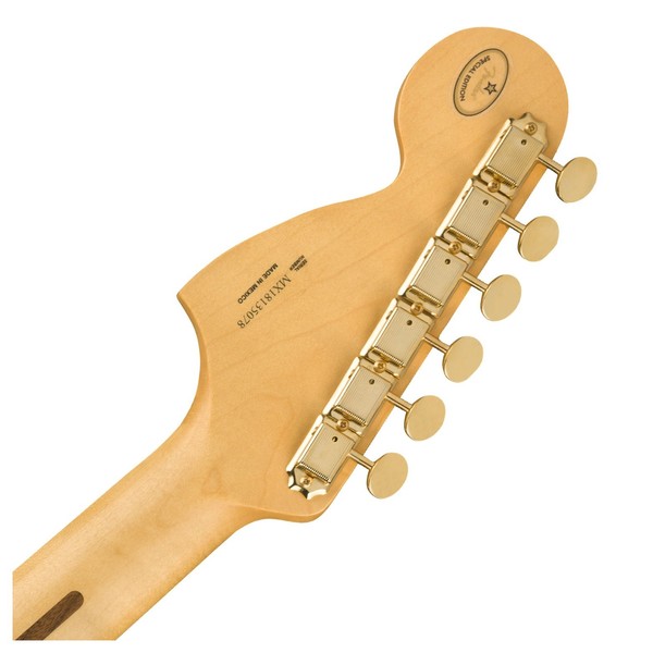 DISC Fender FSR Mahogany Blacktop Stratocaster HH PF, Black w/Gold