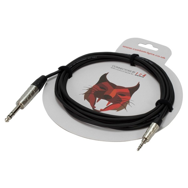 Custom Lynx 3.5mm Stereo Jack to Single 6.35mm Stereo Jack, 3 Metre - Packaged