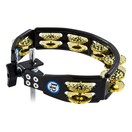LP Black Cyclops Tambourine, Hammered Brass Jingles