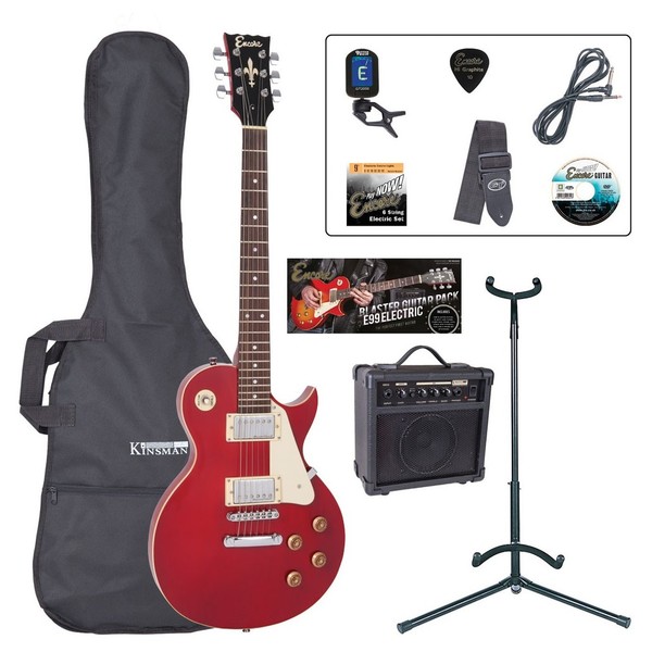 Encore E99 Electric Guitar Outfit, Wine Red - main