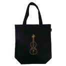 Violin Shopping Bag, Black and Gold