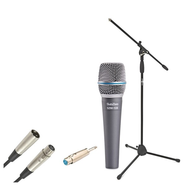 SubZero Beta Dynamic Instrument Mic with Cable and Mic Stand
