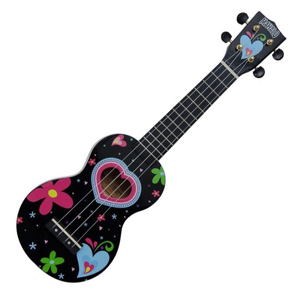 Mahalo Art Ukulele, Black - Front View