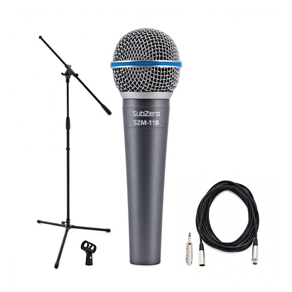 SubZero Beta Dynamic Vocal Microphone with Cable and Mic Stand