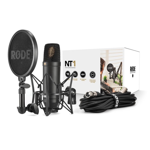 Rode NT1 Kit, Studio Condenser Microphone, Shock Mount and Pop Filter
