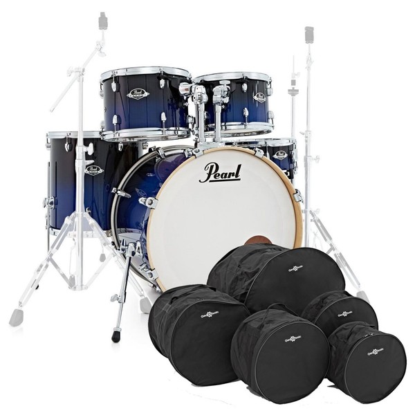 Pearl EXL 22'' Fusion 5pc Shell Pack w/Bag Set, Sea Blue Fade