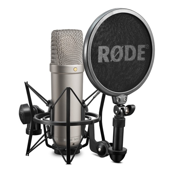 Rode NT1-A Vocal Recording Pack With Reflection Filter And Mic Stand - Microphone Mounted with Shockmount and Pop Filter