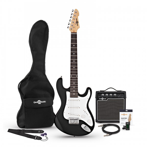 3/4 LA Electric Guitar + Amp Pack, Black main