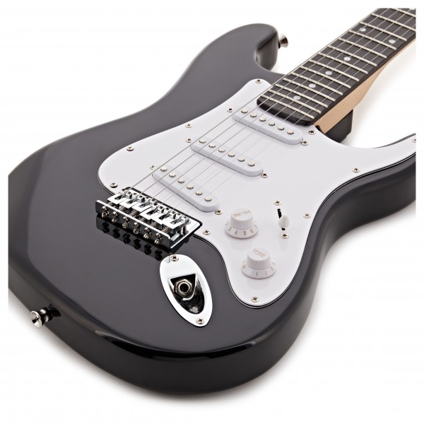 3/4 LA Electric Guitar Black, 10W Guitar Amp & Accessory Pack