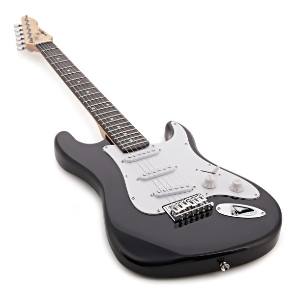 3/4 LA Electric Guitar Black, 10W Guitar Amp & Accessory Pack