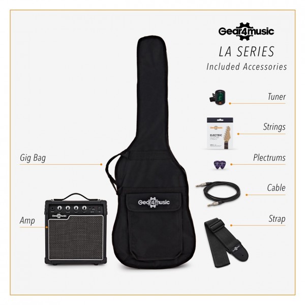 3/4 LA Electric Guitar + Amp Pack, Wine Red