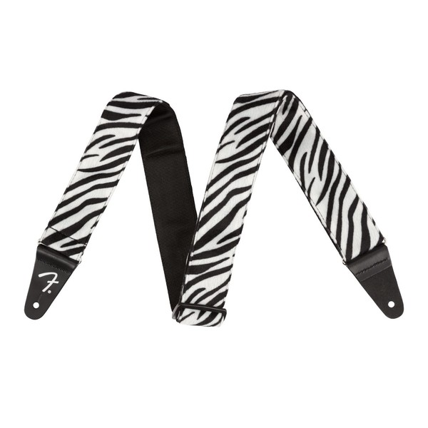 Fender 2" Guitar Strap, Wild Zebra Print - Front View