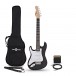 Gitara elektryczna 3/4 LA dla leworęcznych, czarna, zestaw mini wzmacniaczy gitarowych