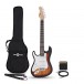 3/4-LA-E-Gitarre für Linkshänder, Sunburst, im Paket mit Mini-Verstärker