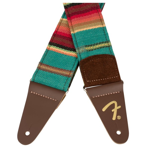 Fender 2" Sonoran Guitar Strap, Oasis - Leather Ends View