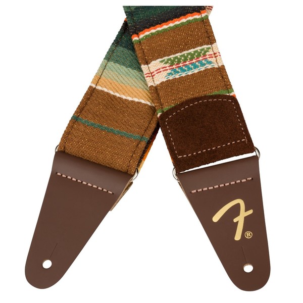 Fender 2" Sonoran Guitar Strap, Saguaro - Leather Ends View