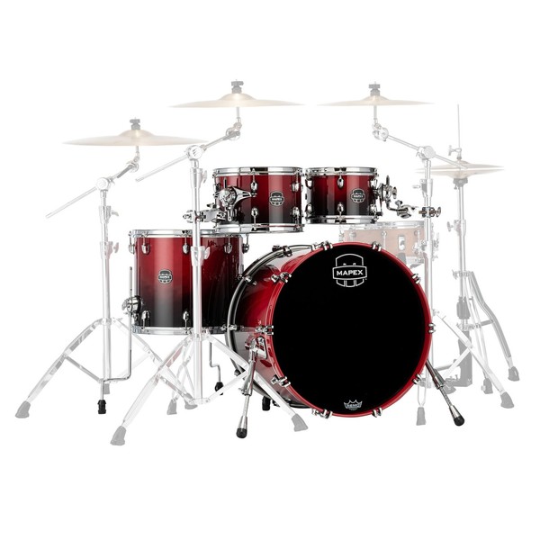 Mapex Saturn 22" 4pc Short Stack Shell pack, Scarlet Fade