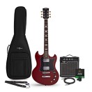 Brooklyn Select Elektrick&aacute; gitara červen&aacute;, 10W gitarov&yacute; zosilňovač a balenie pr&iacute;slu&scaron;enstva