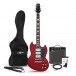 Brooklyn Select E-Gitarre, Rot, im Paket mit 15-Watt-Verstärker