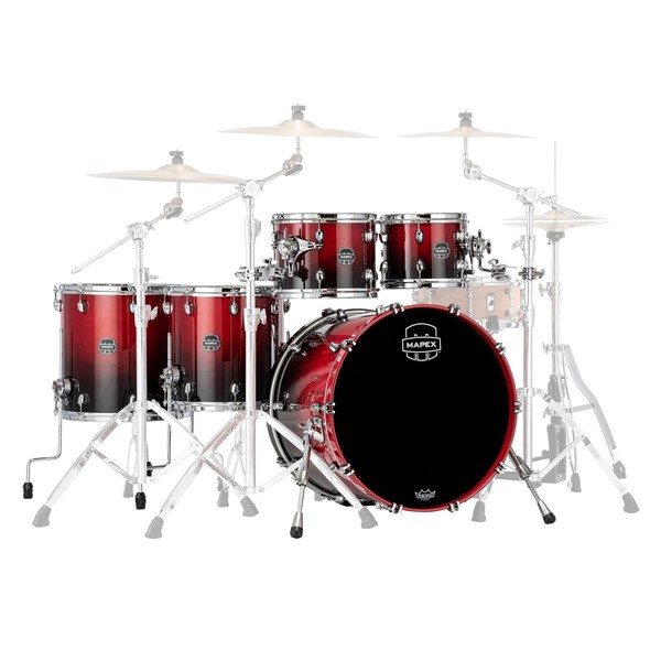 Mapex Saturn 22" 5pc Shell Pack, Scarlet Fade