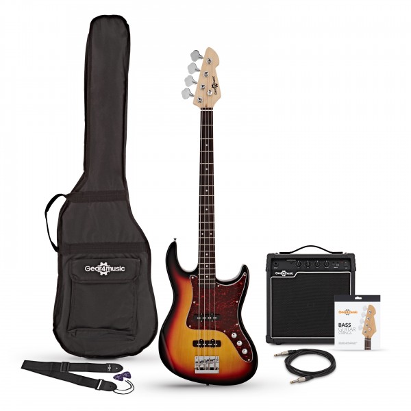 LA II Select Bass Guitar Sunburst, 15W Bass Amp Pack