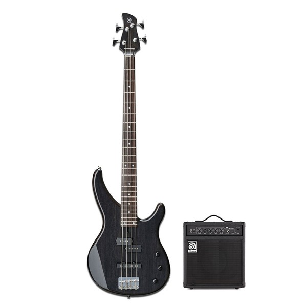 Yamaha TRBX174EW Bass, Trans Black w/ Ampeg BA-108 V2 Combo - main