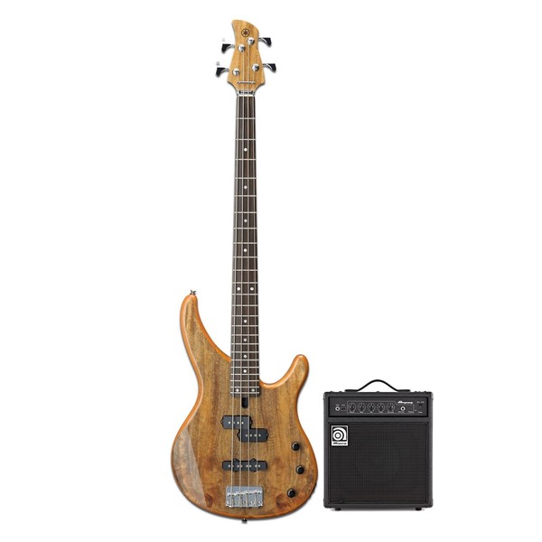 Yamaha TRBX174EW Bass, Natural w/ Ampeg BA-108 V2 Combo - main