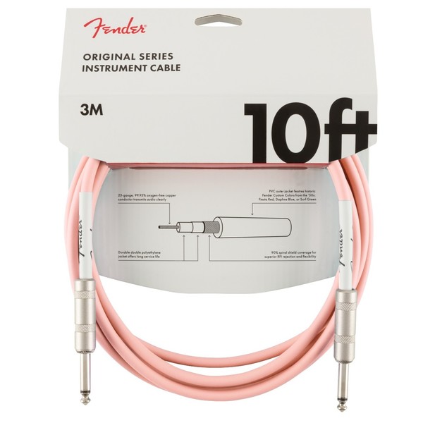 Fender Original 10ft Instrument Cable, Shell Pink - Front View