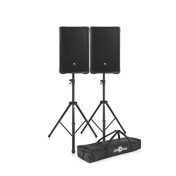 JBL IRX112BT 12" Active PA Speaker Pair with Stands