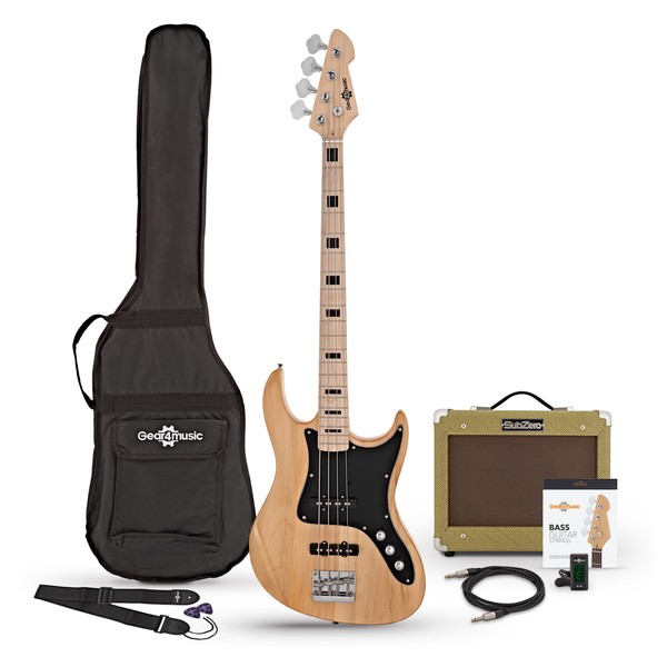 LA II Bass Guitar + SubZero V15B Amp Pack, Natural