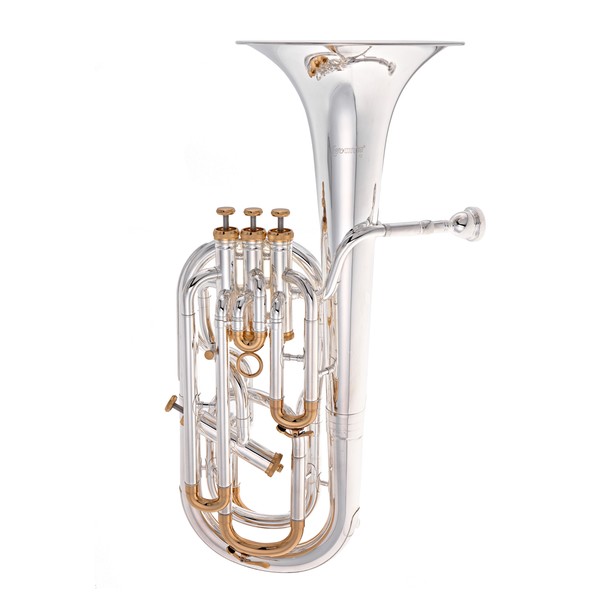 Levante by Stagg BH5411 Baritone Horn, Silver with Gold Trim