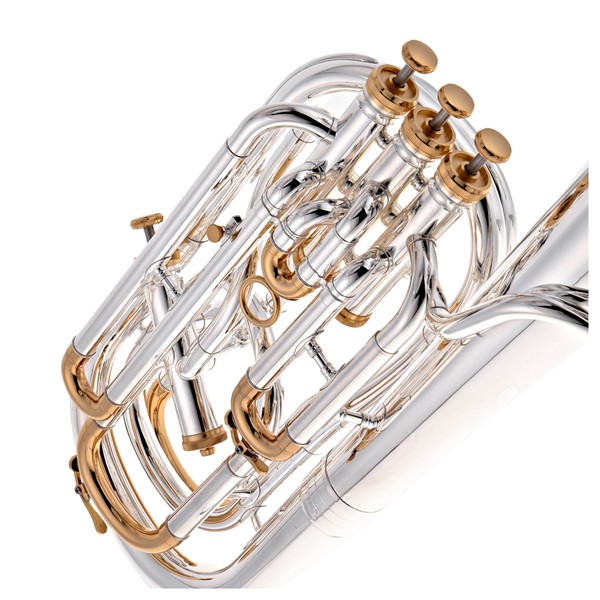 Levante by Stagg BH5411 Baritone Horn, Silver with Gold Trim