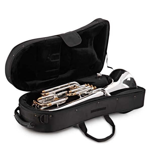 Levante by Stagg BH5411 Baritone Horn, Silver with Gold Trim